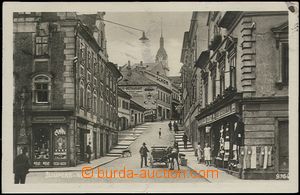 55874 - 1930 Šumperk - Novobranská street, shops, horse-drawn vehi