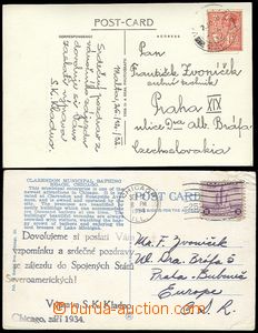 55962 - 1932-34 SPORT/ FOTBAL  2ks pohlednic ze zájezdů fotbalist