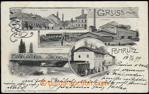 56155 - 1899 Pohořelice (deutsch Pohrlitz) - 4-views collage, railw