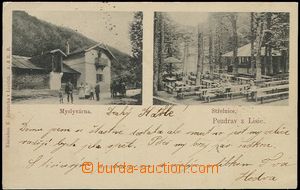 56197 - 1900 Lysice - 2-views, huntsman before/(in front of) foreste