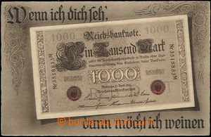 56246 - 1910 banknotes on picture-postcards, 1000 Mark; Un, good con