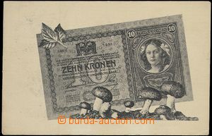 56249 - 1905 bankovky na pohlednicích, 10 kronen, houby; prošlá, 