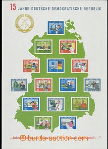 56282 - 1964 Mi.1059-73 (Block 19), 15. výročí NDR, kat. 65€