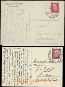 56543 - 1930-7 Lodní pošta   2ks, 1x pohlednice s DR Deutsche Schi