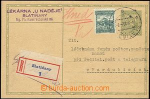 56561 - 1930 CDV37 Coat of arms sent as Reg, uprated. stamp. Pof.221