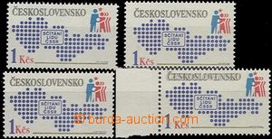 56700 - 1980 Pof.2454  Census, comp. 4 pcs of stamps with various sh