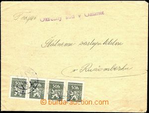 56826 - 1947 service letter franked with. official. stamps str-of-4 