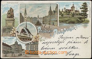 56913 - 1899 Pardubice - litografická koláž; DA, prošlá, omačk