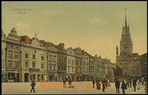 56915 - 1910 Pardubice - square with people; Us, good condition