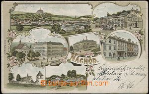 56949 - 1899 Náchod - litografická koláž; DA, prošlá, omačkan