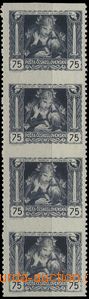 57181 -  Pof.30(?), 75h grey, vertical strip of 4 with vertical line