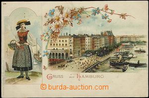 57221 - 1900 Hamburg - lithography; long address, Us, preserved