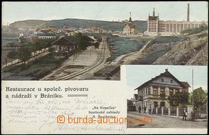 57308 - 1911 Bráník - brewery, railway-station, restaurant Kopečk