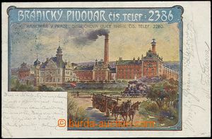 57309 - 1903 Bráník - promotional Ppc Bráníckého brewery, horse