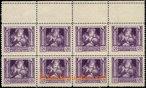 57369 -  Pof.32B, without added print, block of 8 with upper margin 