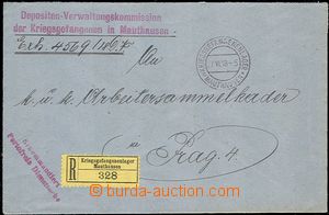 57483 - 1918 official Reg letter to Prague as FP, Reg label and CDS 