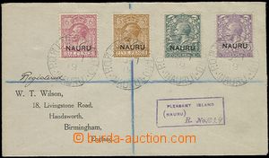 57519 - 1920 R-dopis do Anglie, vyfr. přetiskovými známkami 3+4+5