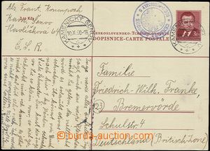 57609 - 1950 CENZURA  dopisnice pro cizinu CDV96, zaslaná do Němec