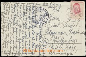 57613 - 1949 CENSORSHIP  postcard with 3CZK, to Germany (USA zone), 