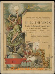 57680 - 1903 pozvánka na III. elitní vínek společnosti elektrote