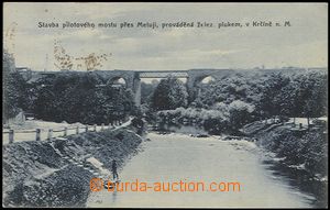 57813 - 1909 Krčín nad Metují - stavba pilotového mostu; prošl