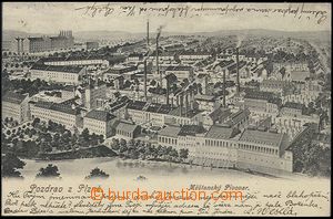 57940 - 1902 Plzeň - pivovar; DA, prošlá, omačkané rohy