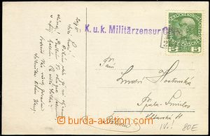 57979 - 1915 pohlednice vyfr. zn. 5h FJI., provizorní raz. IV./261 