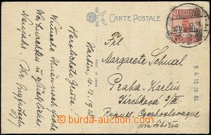 57984 - 1928 postcard Harbin to Czechoslovakia  franked with. overpr