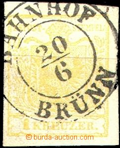 58100 - 1850 Mi.1a, 1 Kr yellow, T III., MP, wide margins, almost co