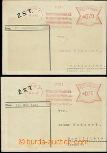 58142 - 1942 2ks firemních lístků do psacího stroje s OVS Žilin
