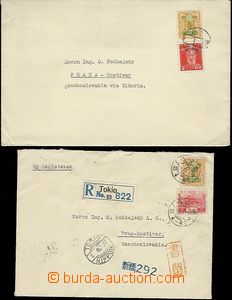 58190 - 1937  2x letter to Czechoslovakia, 1x registered and as Air-