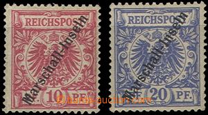 58301 - 1897 MARSHALL-INSELN  Mi.3-4, přetisk Marschall