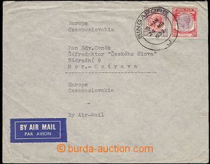 58394 - 1937 Let-dopis do ČSR, vyfr. zn. Mi.200, 202, DR Singapore/