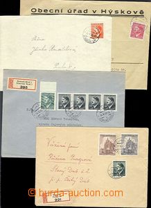 58415 - 1945 comp. 4 pcs of letters franked with. Bohemian and Morav