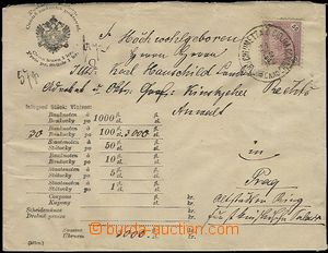 58433 - 1892 money letter for 3000zl., form/blank envelope with Mi.6