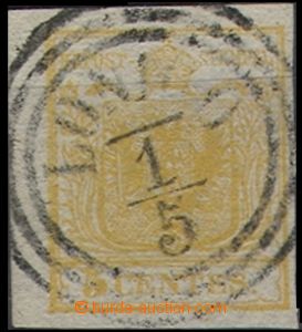 58502 - 1850 LOMBARDY-VENETO  Mi.1, yellow, R standard, L extremely 