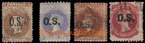 58546 - 1874 service stmp with overprint O.S., Mi.3, 5, 6, 28, c.v..