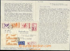 58565 - 1954 R+Let-dopis, včetně obsahu, zaslaný z odjezdu člena