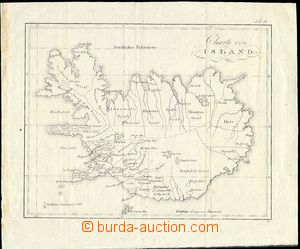 58568 - 1800 mapa Islandu, formát papíru 25x21cm, sklady, skvrny v