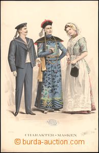 58582 - 1899 Charakter Masken, lithography format A3, good condition