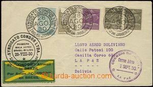 58584 - 1930 air-mail letter to Bolivia, transfered by community Con