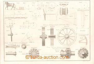 58590 - 1831 technické kresby, obrazová příloha mechaniky, Frach