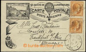 58612 - 1927 memorial PC forwarded by balloon in terms of philatelic
