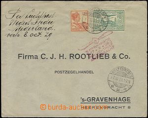 58705 - 1929 commercial air-mail letter franked with stamp. Mi.143, 