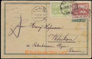 58770 - 1918 PC 8h Charles with over splice stamp. Hradčany Pof.3,5