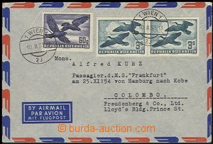 58784 - 1955 air-mail letter addressed to pasažérovi ship Frankfur