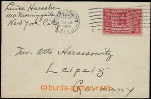 58814 - 1914 letter to Germany franked with. parcel stamp. Parcel Po