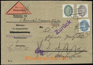 58874 - 1932 úřední dobírkový dopis na 1,05M, vyfr. služebním