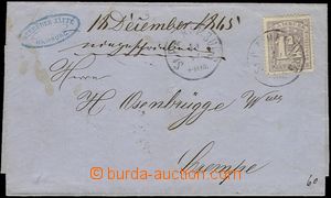 58883 - 1865 skládaný dopis vyfr. zn. Mi.12 s DR St.PA Hamburg 19/