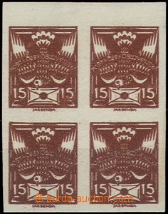 58959 - 1920 Pof.147N, block of four with upper margin and double pr